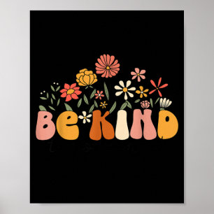 Affiche Groovy Soyez gentil pour votre esprit Fleur Santé