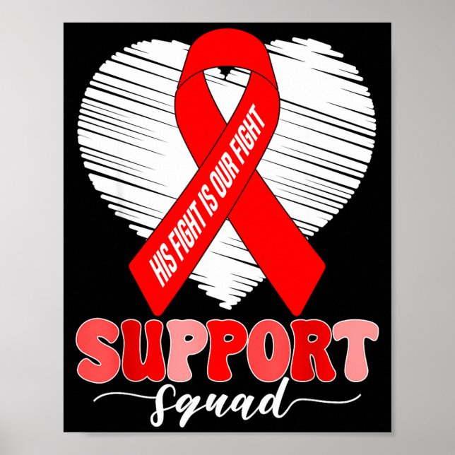 Affiche Groovy Support Squad His Fight Is Our Fight Heart  (Devant)