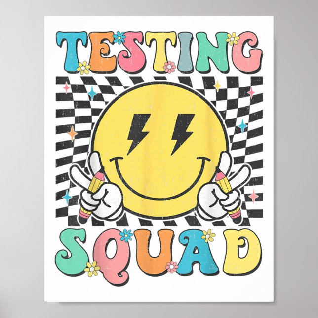 Affiche Groovy Test Day Testing Squad Motivation Teacher S (Devant)