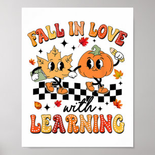 Affiche Groovy Tombez Amoureux De L'apprentissage Automne