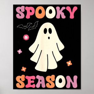 Affiche Groovy vintage fantôme mignon halloween saison eff
