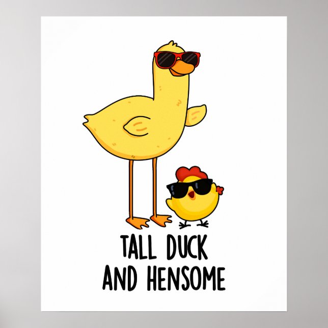 Affiche Gros Canard Et Hensome Drôle Animal Pun (Devant)