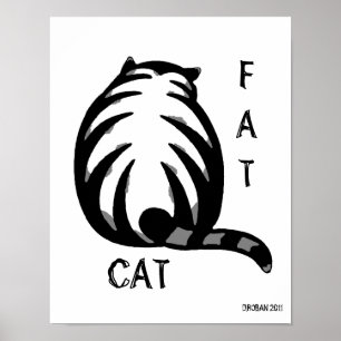Affiche Gros Chat-Gris et noir