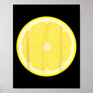 Affiche Gros Costume en tranches de citron mignonne Fruit
