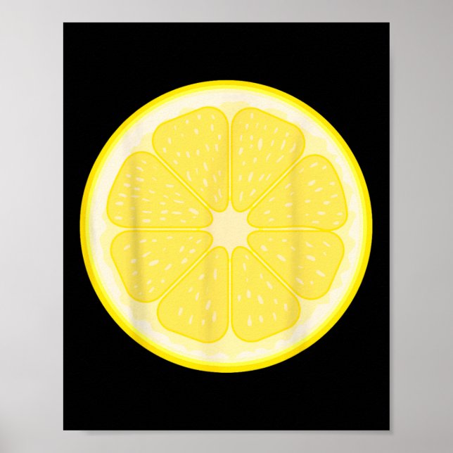 Affiche Gros Costume en tranches de citron mignonne Fruit  (Devant)