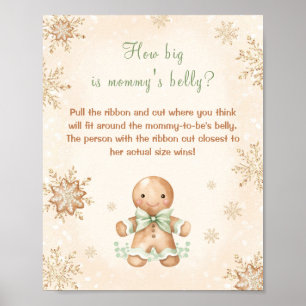 Affiche Gros est le ventre de maman Noël Baby shower