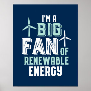 Affiche Gros fan de jeux d'énergie renouvelable amusants p
