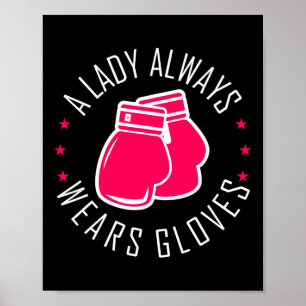 Affiche Gros Gants Roses En Boxe Pour Femme Chemise Boxer