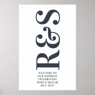 Affiche Gros Monogramme Moderne Simple