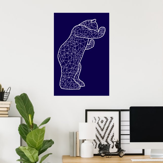 Affiche gros ours bleu (Bureau à domicile)
