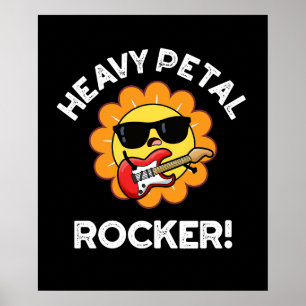 Affiche Gros Pétal Rocker Funny Flower Pun Dark BG
