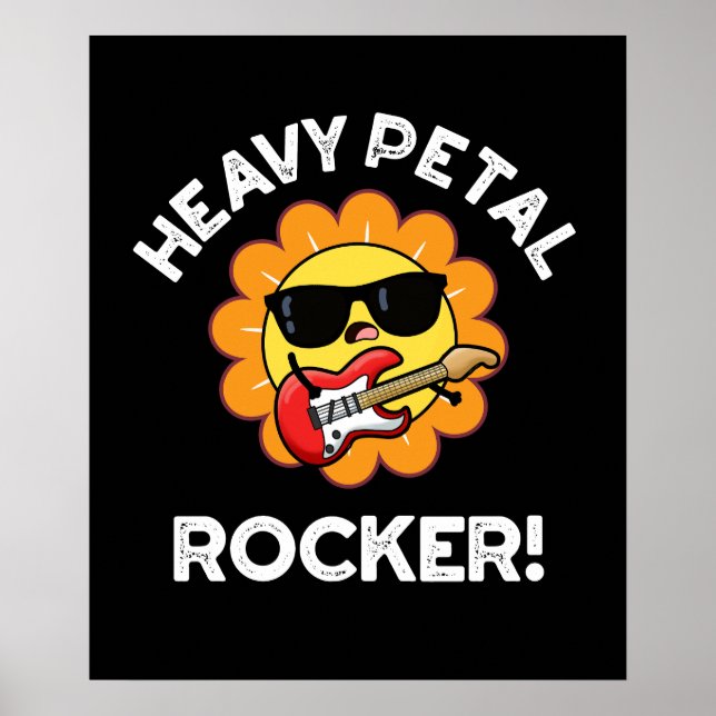Affiche Gros Pétal Rocker Funny Flower Pun Dark BG (Devant)