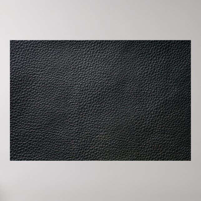 Affiche Gros plan de la texture en cuir noir et fond (Devant)