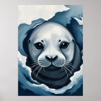 Gros plan du phoque arctique - Animal sauvage d'hi