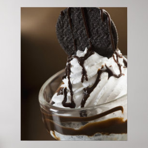 Affiche Gros plan d'un verre de chocolat sundae