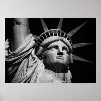 Affiche Gros plan Statue noire et blanche de la Liberté Ne