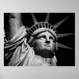 Affiche Gros plan Statue noire et blanche de la Liberté Ne