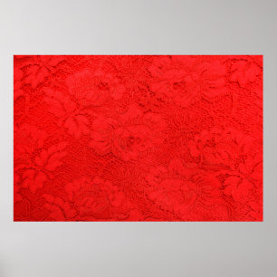Affiche Gros plan sur une texture de dentelle rouge élégan