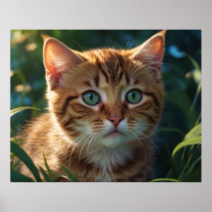 Affiche *~* Gros Plan Tabby Kitty Chat 5:4 Feline Kitten