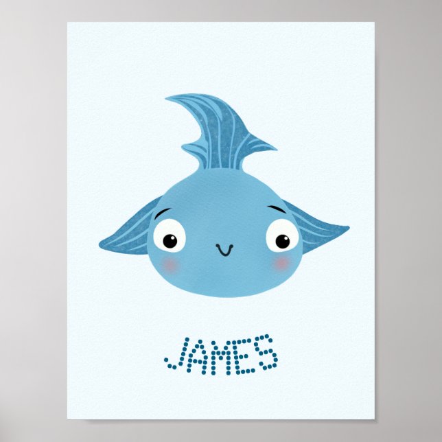 Affiche Gros poisson bleu (Devant)