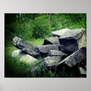 Affiche Gros rochers de granit Nature 