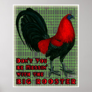 Affiche Gros Rooster Rouge