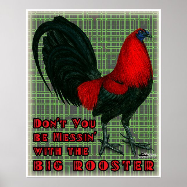 Affiche Gros Rooster Rouge (Devant)