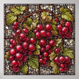 Affiche Groseille en mosaïque avec des éléments artistique