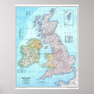 Affiche " Großbritannien : 1979 Britische Insel Karte ...