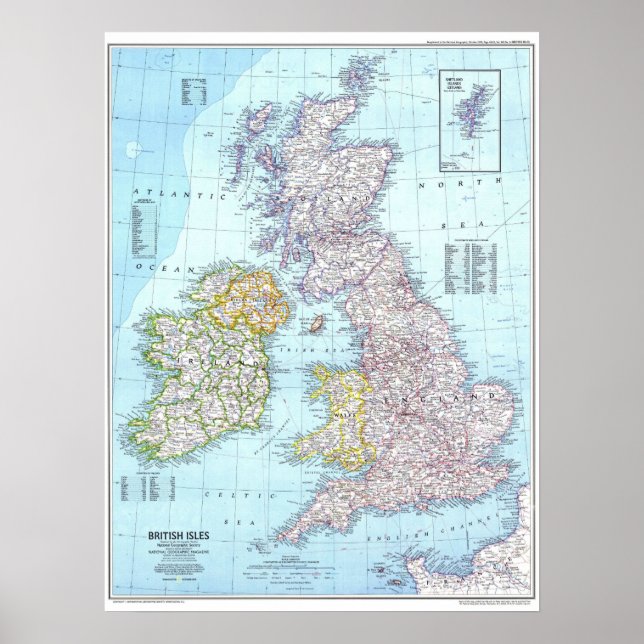 Affiche " Großbritannien : 1979 Britische Insel Karte ... (Devant)