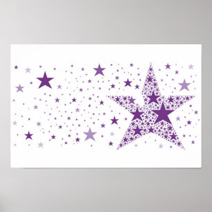 Affiche Grosse étoile en Petites étoiles violet violet