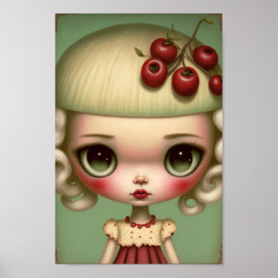 Affiche Grosse fille à tarte aux cerises sucrées