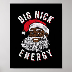 Affiche grosse nick énergie african américain père Noël no