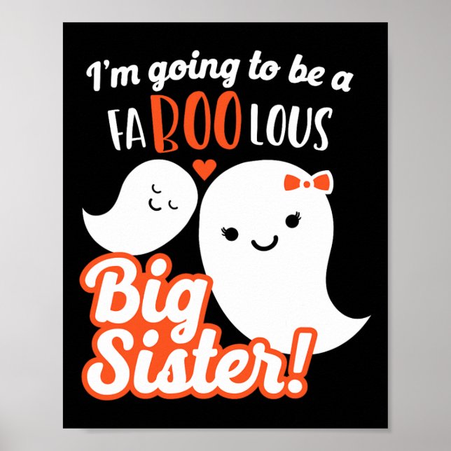 Affiche Grosse Soeur Grossesse Faire-part mignonne Filles  (Devant)