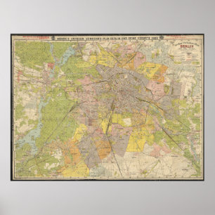 Affiche Grosser Verkehrs-Plan Berlin 1908 – Carte Historiq