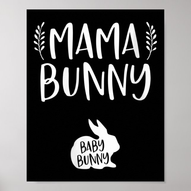 Affiche Grossesse de Pâques Faire-part Mama Bunny Ba (Devant)
