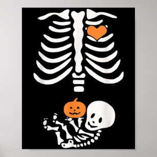 Affiche Grossesse de squelette de maternité d'Halloween Bé