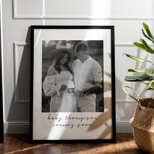 Affiche Grossesse Faire-part mignonne Bientôt Ultrasons