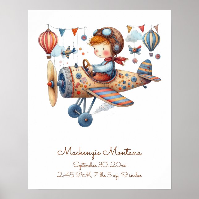 Affiche Grossiste Whimsical Art Child and Plane Personnali (Devant)