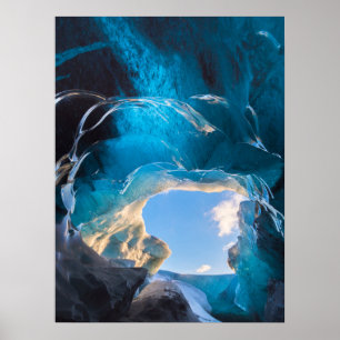 Affiche Grotte de cristal, champ de glace de Vatnajokull, 