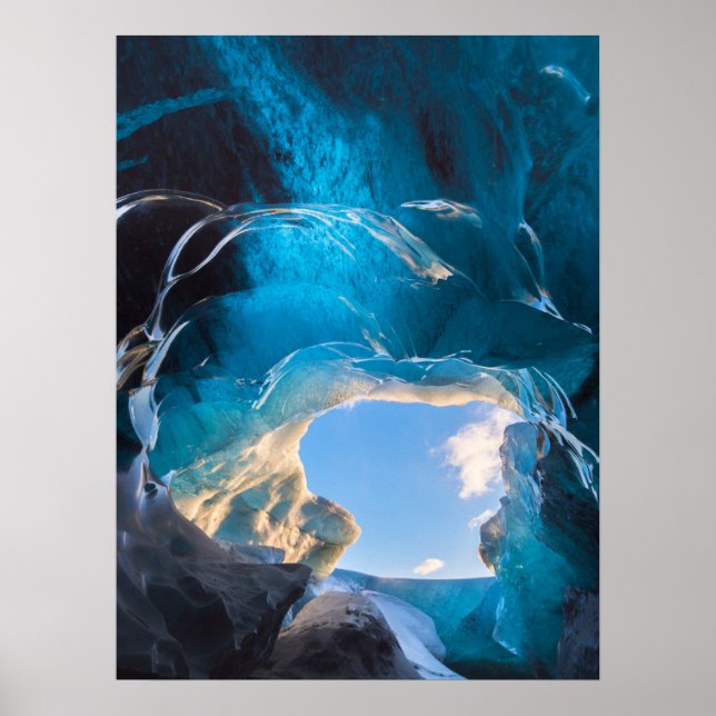 Affiche Grotte de cristal, champ de glace de Vatnajokull,  (Devant)