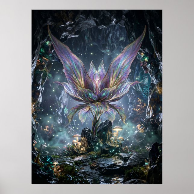Affiche Grotte de Fleur de Cristal Iridescent (Devant)