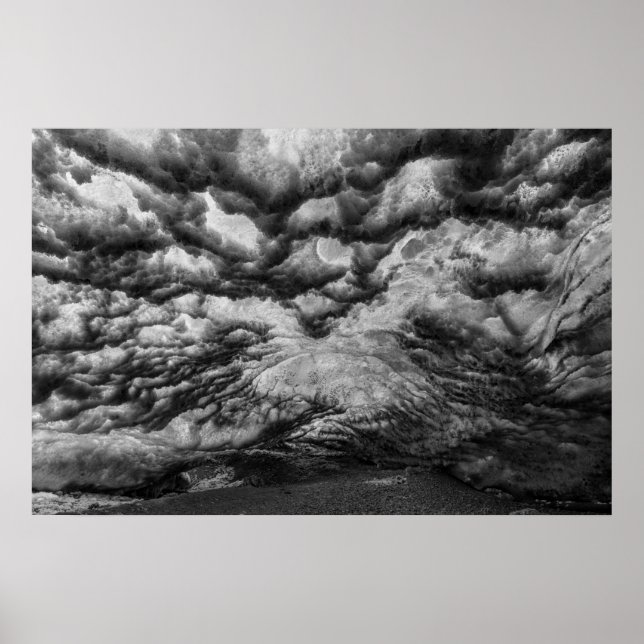 Affiche Grotte de glace en noir et blanc (Devant)