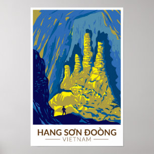 Affiche Grotte de Hang Son Doong Vietnam Voyage Art Rétro