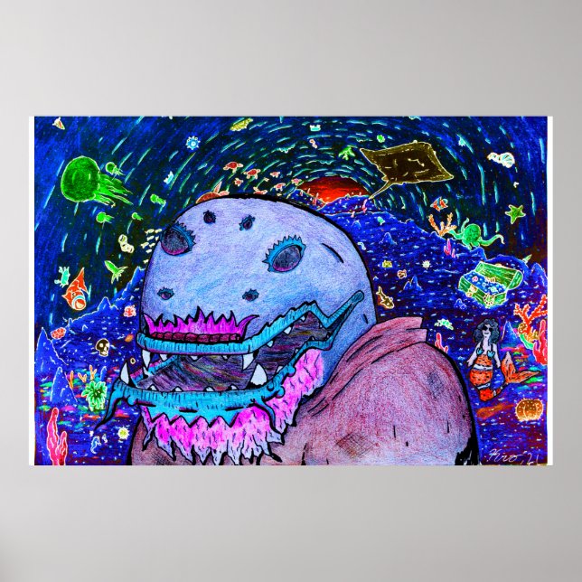 Affiche Grotte de la mer - Blacklight (Devant)