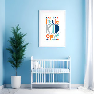 Affiche Grotte de Petit Enfant Typographie Colorée Enfants
