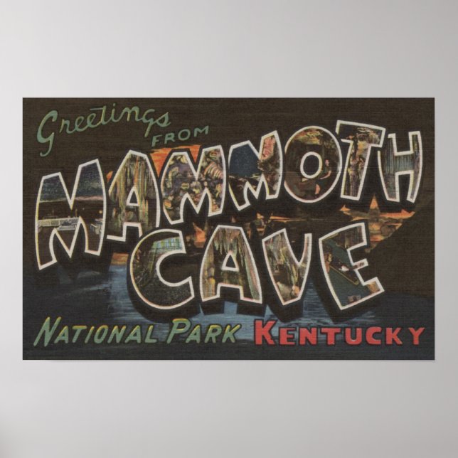 Affiche Grotte des mammouths, Kentucky - Grandes lettres s (Devant)