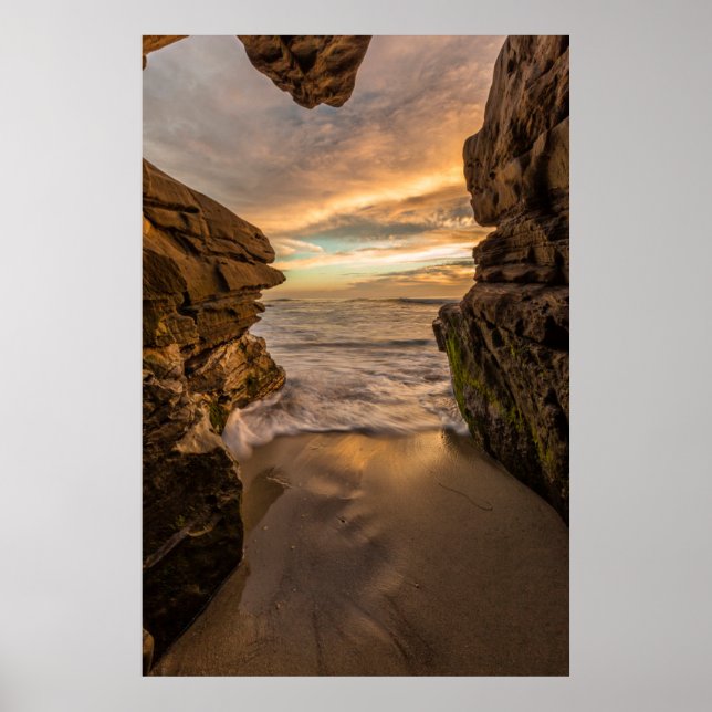 Affiche Grotte marine à Windansea Beach (Devant)