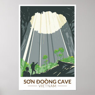 Affiche Grotte Son Doong Vietnam Voyage Art Rétro