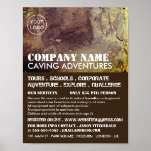 Affiche Grotte, spéléologie Aventure Publicité